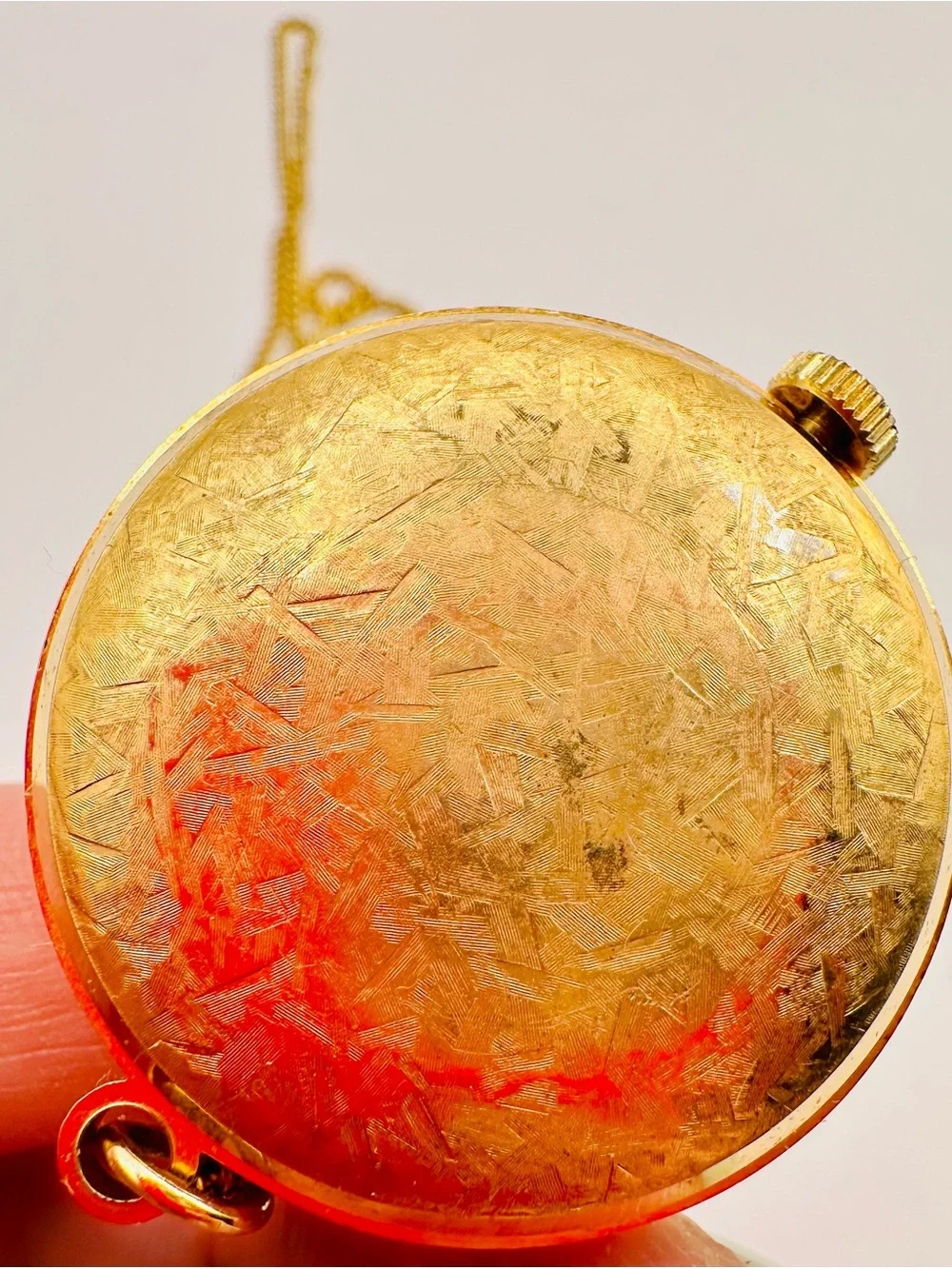 Lucerne Vintage Swiss Pendant Watch Necklace Gold Tone Working